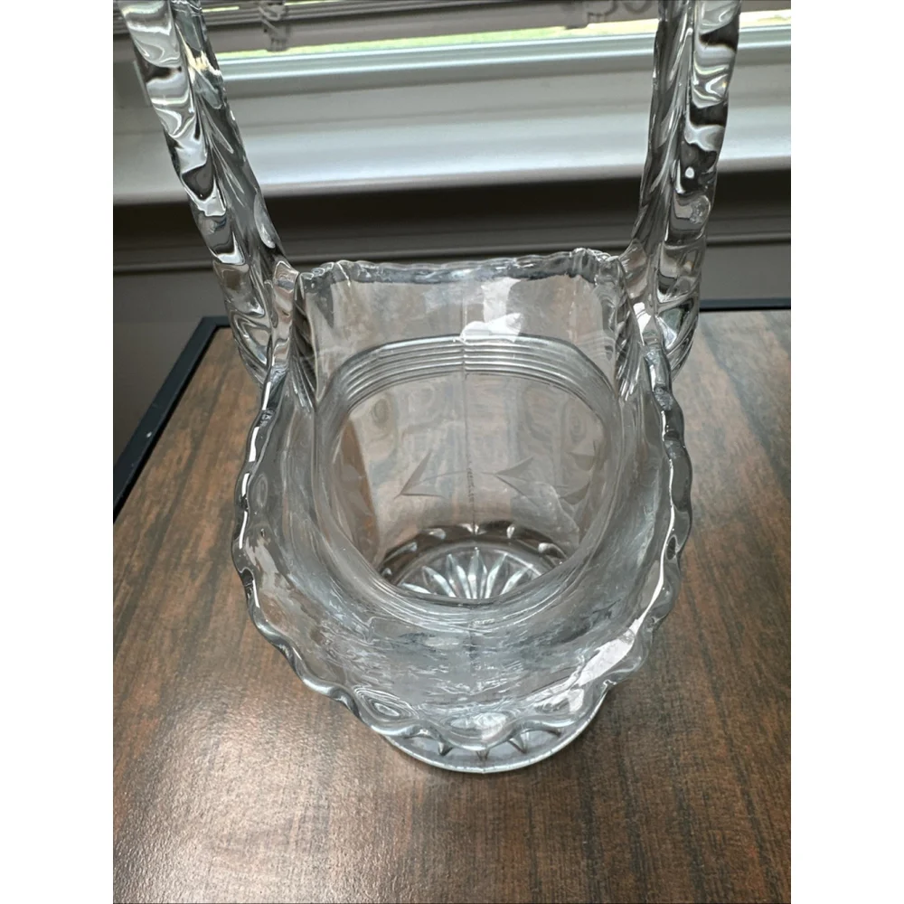 Vintage Fostoria Clear Crystal Glass Basket Large